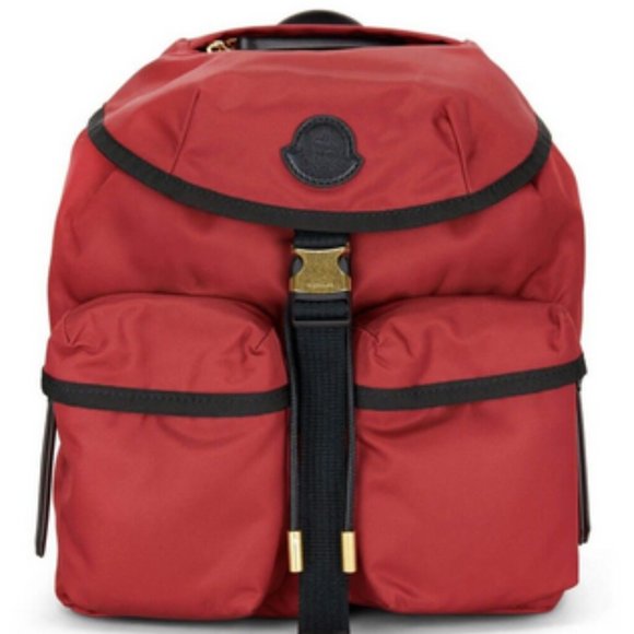 NEW MONCLER Large Dauphine Nylon Backpack In Red - Picture 11 of 13